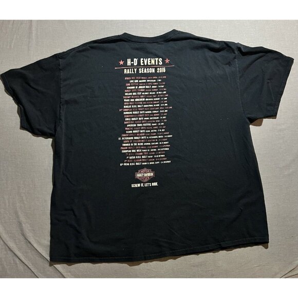 Harley Davidson Rally Season 2015 Screw It Lets Ride Shirt Men's 3XL Black Tee - Picture 5 of 11